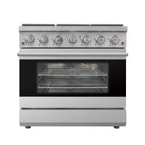 Duro Kitchen 36" Stainless Steel Freestanding Gas Range with Convention Fan