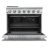 Duro Kitchen 36" Stainless Steel Freestanding Gas Range with Convention Fan