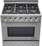 NXR 36" Stainless Steel Propane Gas Range with 5.5 cu. ft. Convection Oven & Under Cabinet Hood Bundle SC3611LP EH3619 Ranges NXR nxrbusiness