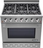NXR 36" Stainless Steel Pro-Style Propane Gas Range with 5.5 cu.ft. Convection Oven SC3611LP Ranges NXR nxrbusiness