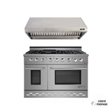 NXR 48" Stainless Steel Propane Gas Range with 7.2 cu ft. Convection Oven & Under Cabinet Hood Bundle SC4811LP RH4801 Ranges NXR nxrbusiness