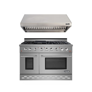 NXR 48" Stainless Steel Natural Gas Range with 7.2 cu. ft. Convection Oven & Under Cabinet Hood Bundle SC4811 RH4801 Ranges NXR nxrbusiness