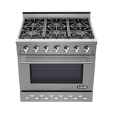 NXR 36" Stainless Steel Dual Fuel Range with 5.5 cu. ft. Convection Oven & Under Cabinet Hood Bundle SCD3611 RH3601 Ranges NXR nxrbusiness