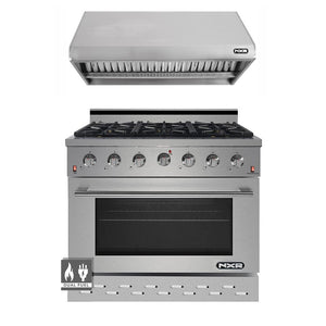 NXR 36" Stainless Steel Dual Fuel Range with 5.5 cu. ft. Convection Oven & Under Cabinet Hood Bundle SCD3611 RH3601 Ranges NXR nxrbusiness